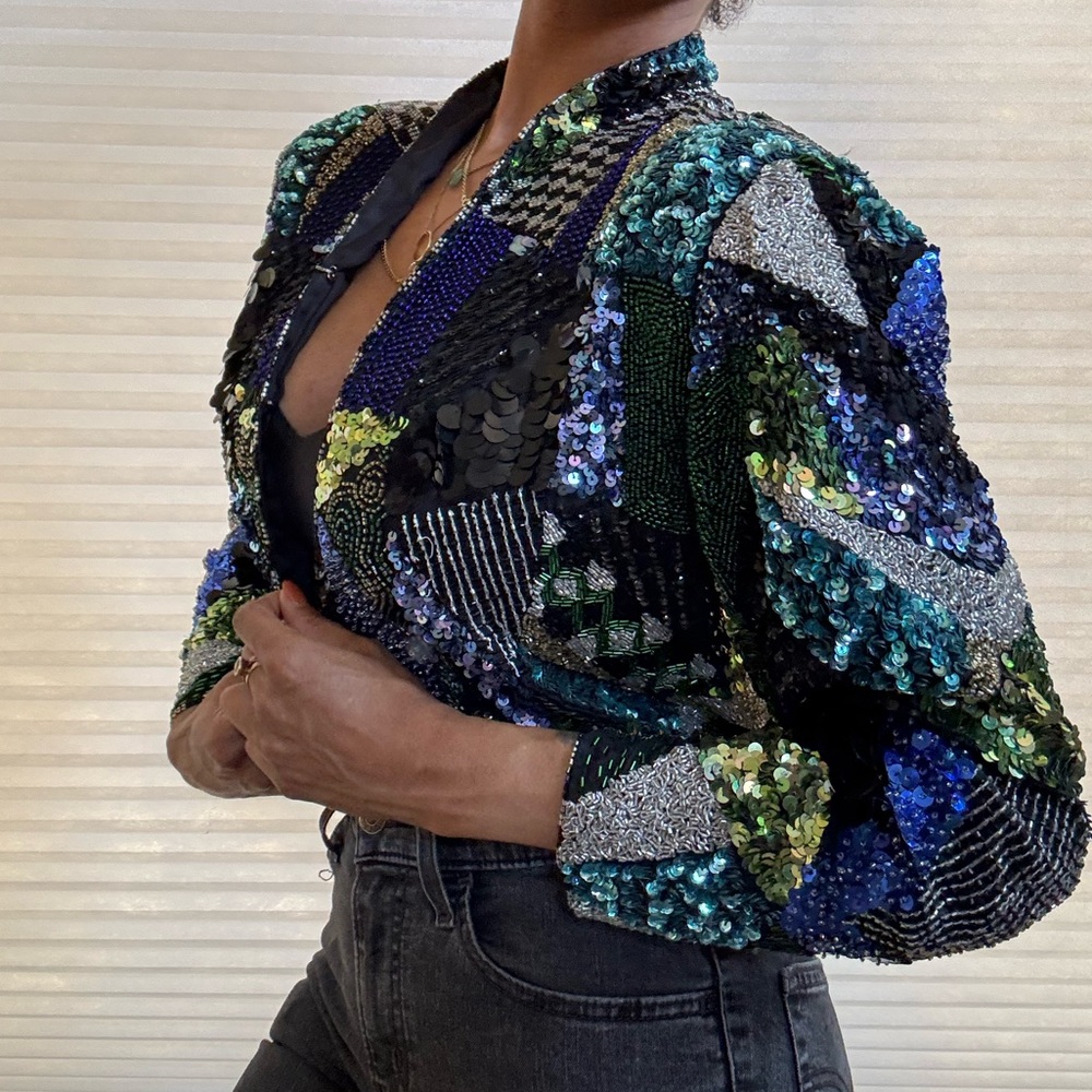 Scala Vintage Sequin Statement Jacket - Picture 16 of 16